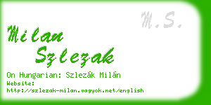 milan szlezak business card